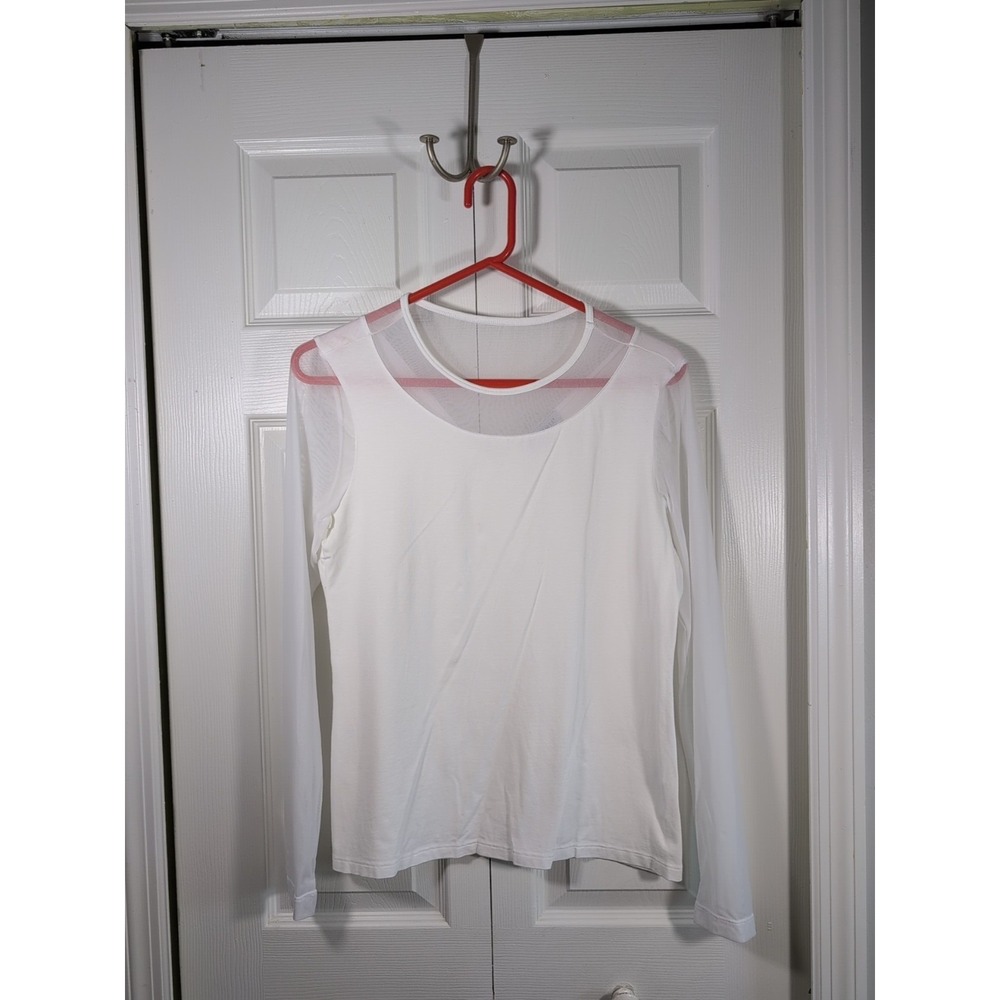 Anatomie Shirt Women's M White Mesh Sleeves Travel Luxury‎ Office